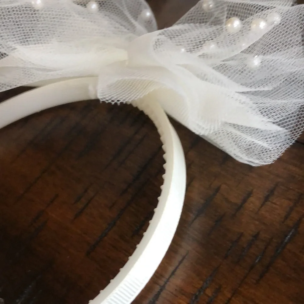 Cream Headbands with Pearls